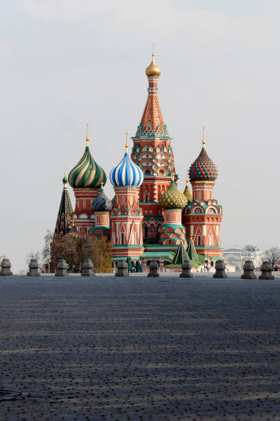 Saint Basil's Cathedral in the Red Square in Moscow, Russia stock photo