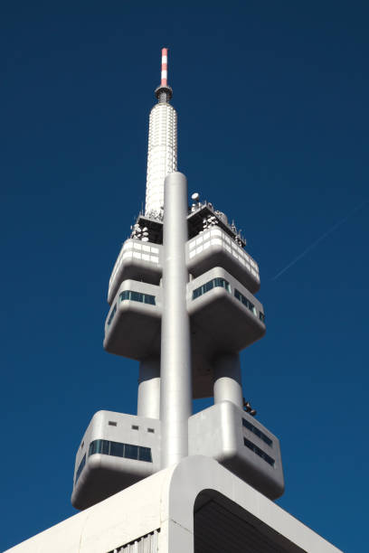 istock Zizkov television tower against the blue sky. 1227229170
