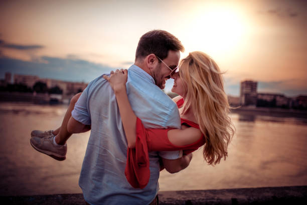 istock Young couple in love outdoor 1227229341