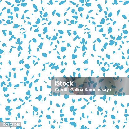 istock Simple botanical background. Nature ornament. Seamless pattern made of scattered plain flower petals. Small brush strokes geometric shapes. Trendy flat illustration with brush strokes, 1227231010