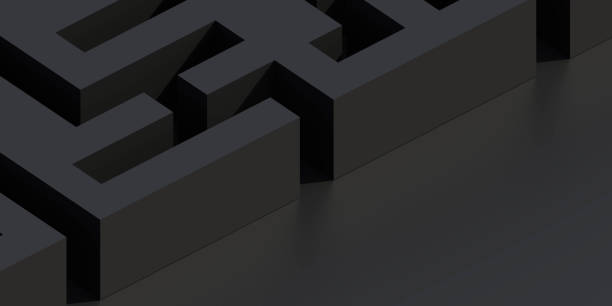 istock dark abstract modern technology background rendering 3d illustration cubic mesh maze geometric design 1227234112