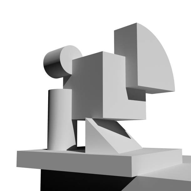 istock Abstract architectural composition of geometric shapes. Modern abstract sculpture. 3D illustration. 1227236209