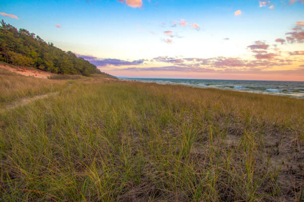 istock Gorgeous Sunset Sky On Lake Michigan 1227236540