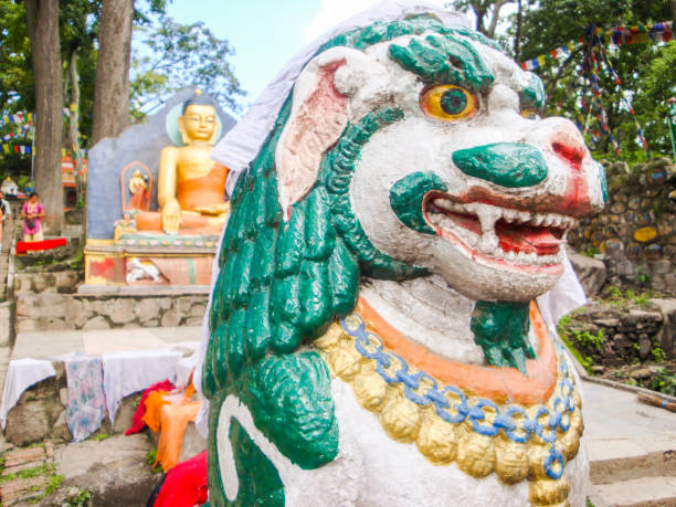 istock Colorful statue of a protector god 1227238622