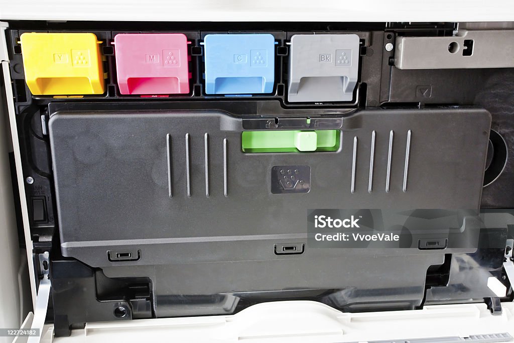 color cartridge in MFD  Black Color Stock Photo