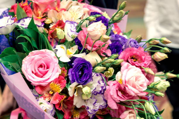 istock beautiful bright wedding bouquet lies on the grass. 1227242739