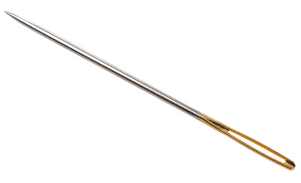 steel needle steel needle isolated on white needles eye stock pictures, royalty-free photos & images