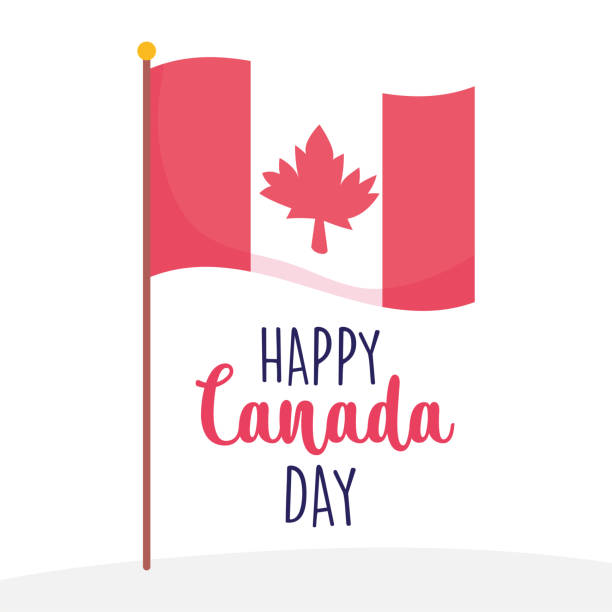 istock Canadian flag of happy canada day vector design 1227248467