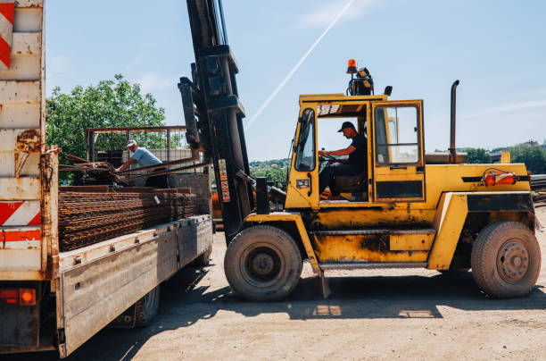 istock Driving a forklift truck 1227249552