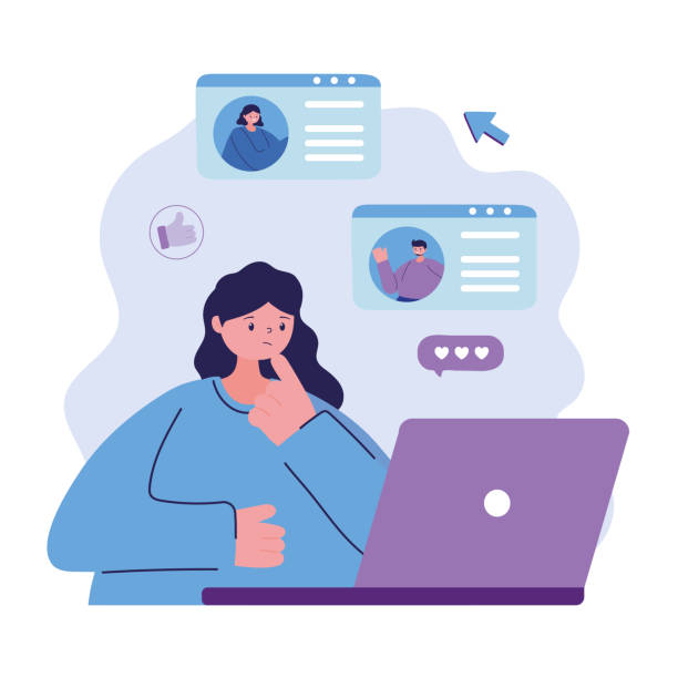 istock young woman with laptop people speech bubble chatting 1227252592