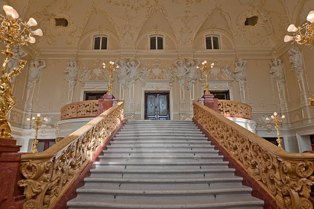 luxury stairway stairway. An interior of opera theatre. Odessa, Ukraine odessa ukraine photos stock pictures, royalty-free photos & images