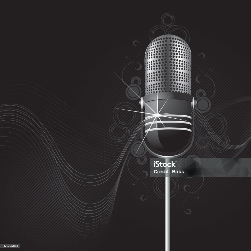 Glitzernde retro-Mikrofon - Lizenzfrei Design Vektorgrafik
