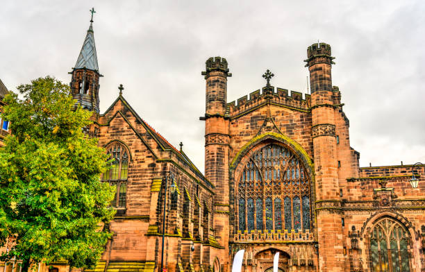 영국 체스터 대성당, 영국 - chester england church cathedral tower 뉴스 사진 이미지