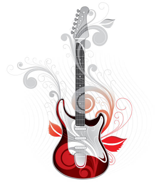 ilustrações de stock, clip art, desenhos animados e ícones de guitarra vermelho - accords