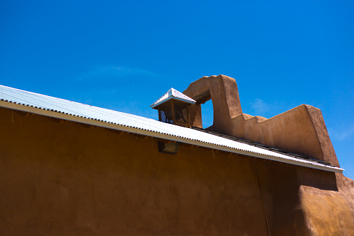 Hernandez, New Mexico: Top of Old Adobe Church in Hernandez, 28 miles north of Santa Fe.