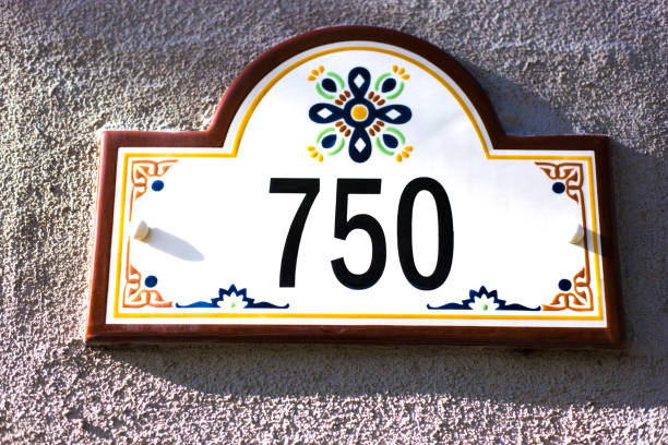 istock Colorful Ceramic Number 750 Street Address Tile 1227263436