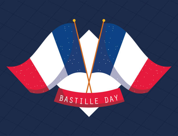 istock france flags with ribbon of happy bastille day vector design 1227263602