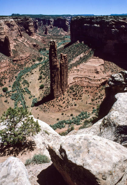 Canyon de Chelly NM - Spider Rock Vertical with Foreground Rocks - 1998