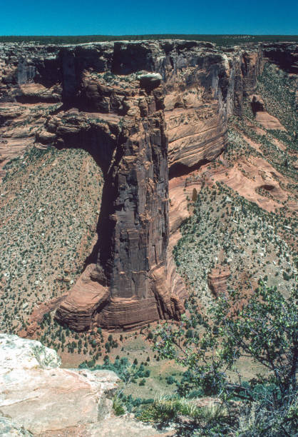 Canyon de Chelly NM - Spider Rock Head-on View - 1998