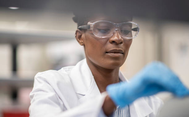 istock African American researcher working in a laboratory 1227267613