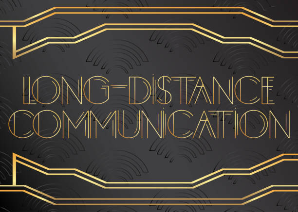 ilustrações de stock, clip art, desenhos animados e ícones de art deco long-distance communication text. - radio 1930s