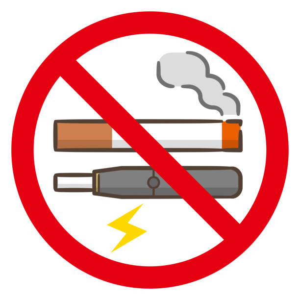 전자 담배 사인을 포함한 금연. - smoking issues illustrations stock illustrations