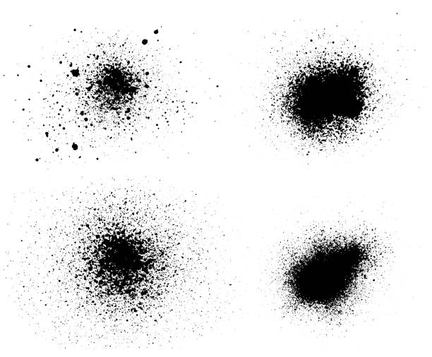 istock Grunge spray brush grain radial texture. Grainy circle effect transparent and isolated on white background 1227275576