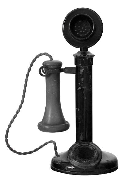 istock Old Antique Telephone (with path) black & white 122727766