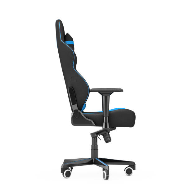 istock Professional Modern Black and Blue Computer Gaming Armchair. 3d Rendering 1227279936
