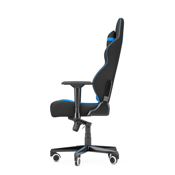 istock Professional Modern Black and Blue Computer Gaming Armchair. 3d Rendering 1227279980