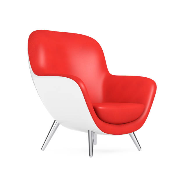 istock Red Modern Leather Oval Shape Relax Chair. 3d Rendering 1227279982