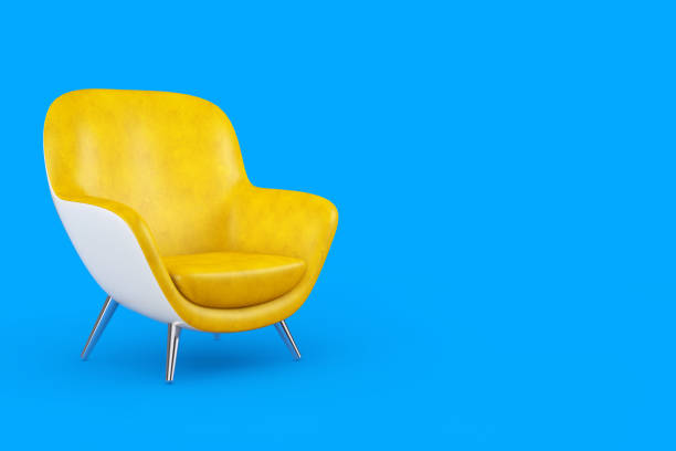 istock Yellow Modern Leather Oval Shape Relax Chair. 3d Rendering 1227280002