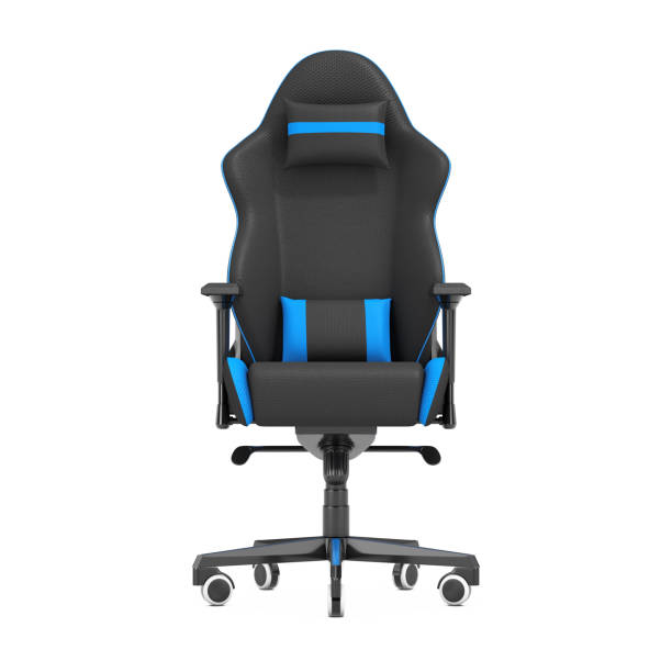 istock Professional Modern Black and Blue Computer Gaming Armchair. 3d Rendering 1227280007