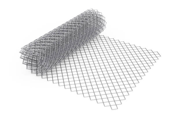istock Wire Metal Fence Roll. 3d Rendering 1227280034