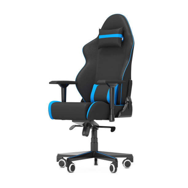 istock Professional Modern Black and Blue Computer Gaming Armchair. 3d Rendering 1227280035