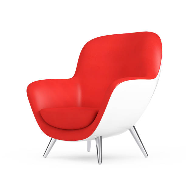 istock Red Modern Leather Oval Shape Relax Chair. 3d Rendering 1227280119