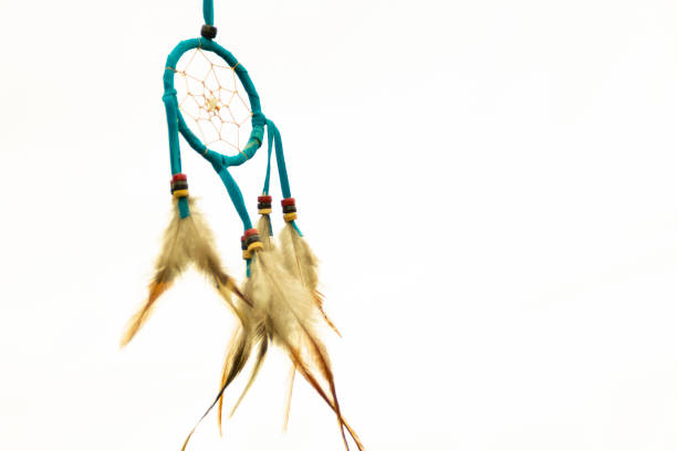 istock Dream catcher close-up on a white sky background. Blurred background. 1227281027