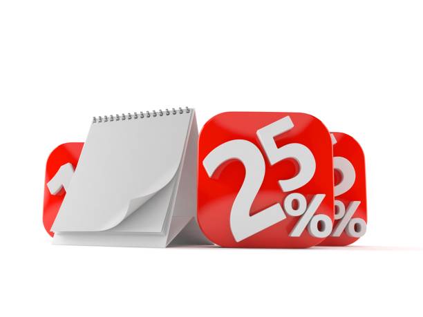 istock Percentage symbol with blank calendar 1227282026