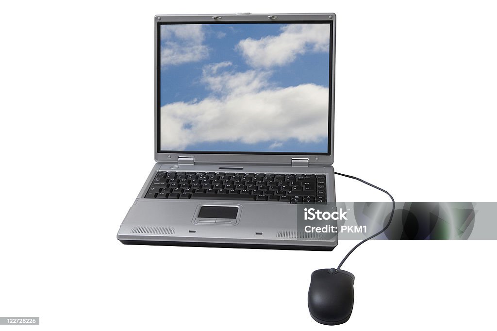 Srebrny laptop & mouse (3 ścieżki) Dodaj swoje zdjęcie - Zbiór zdjęć royalty-free (Abstrakcja)