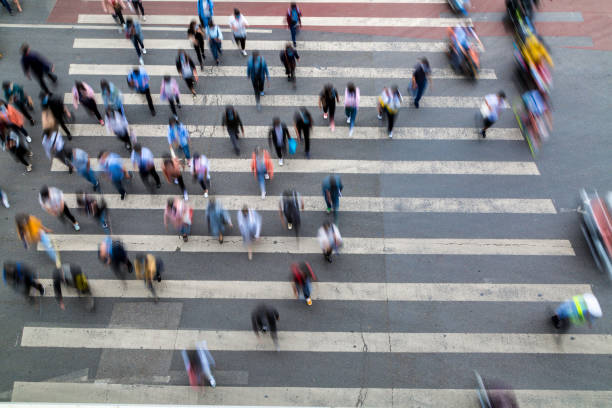 istock Pedestrians on zebra crossing 1227286107
