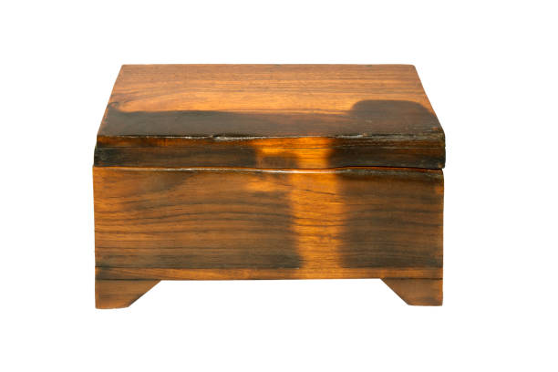 istock Old wooden box  isolated on white background 1227304493