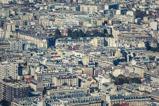 paris housing from above in france.