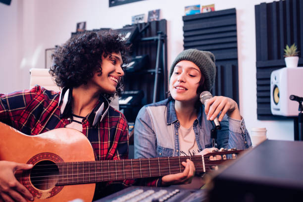 istock Girls composing music in the music studio 1227307093