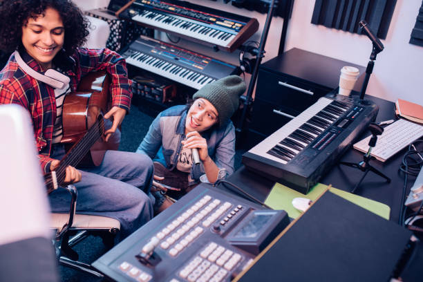 istock Two talented musicians composing a new song 1227307109