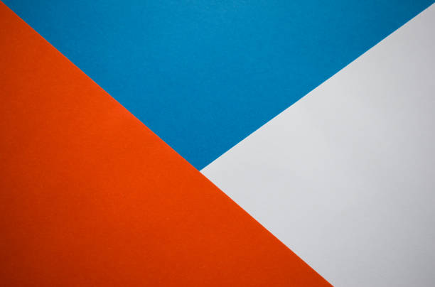 istock Orange, blue and white background divided on a three parts 1227307459