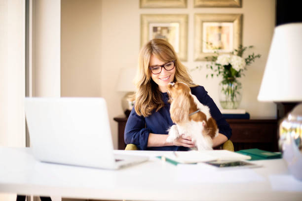 istock Confident mature woman using laptop while working from home 1227308918