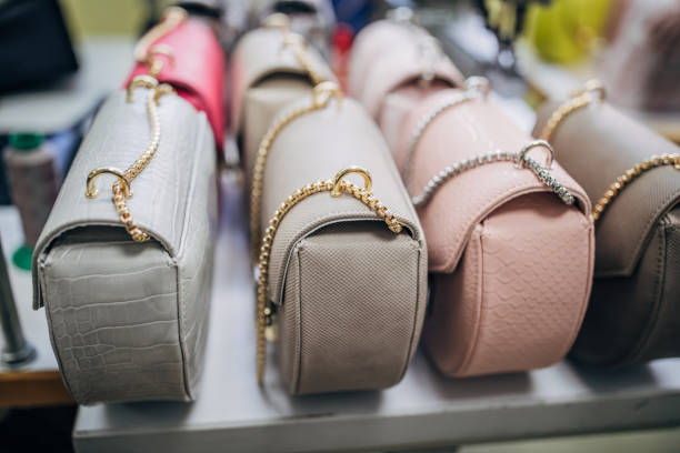 istock Finished female purses in a row 1227309765