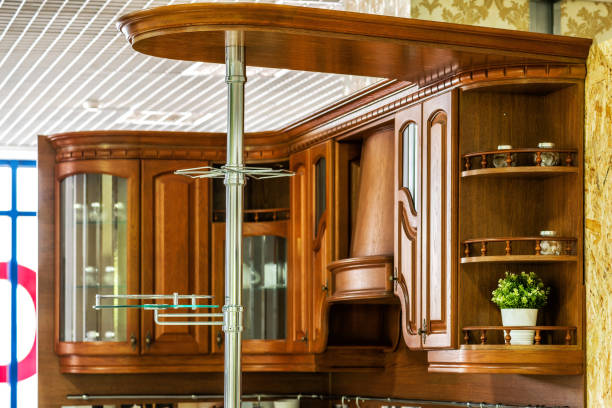 istock Classic wooden kitchen. The embodiment of modern design solutions 1227311617