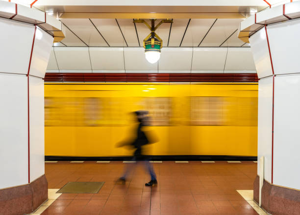 istock Blurred Motion Of Train At Subway Station 1227314504