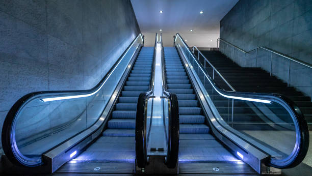 istock Low Angle View Of Escalator In Subway Station 1227314541